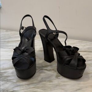 YSL Elegant Black Platform Heels